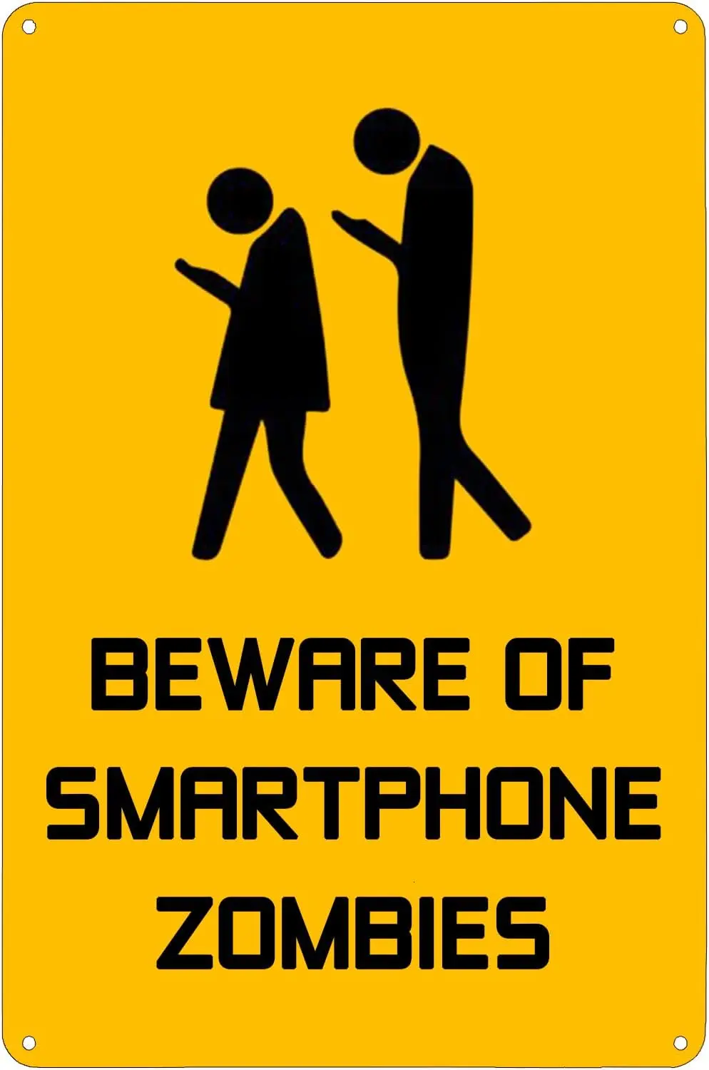 

Beware Of Smartphone Zombies Tin Sign Retro Man Cave Vintage Metal Poster Plaque Sign for Home Restaurant Kitchen Wall Decor Bes