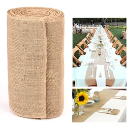20m Burlap Table Runner for Wedding Placemat Crafts Decor Rustic Farmhouse Dining Room Woven Jute Table Runner Wedding Table