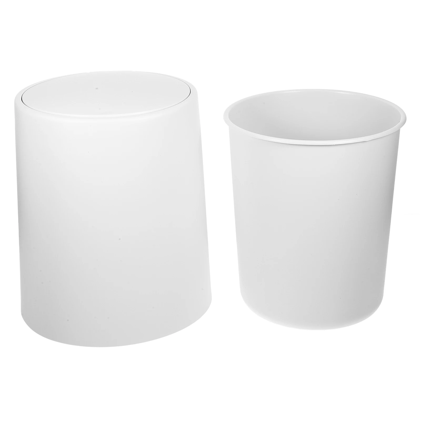 

Push Trash Can Home Container Rubbish Bin Bedroom Plastic Household Practical Office Garbage with Press Lid Small