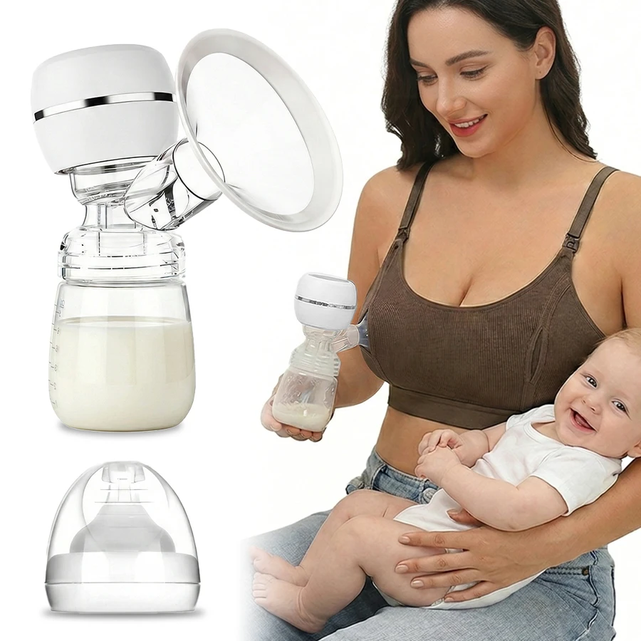 Wearable Hands-Free Electric Breast Pump for Working Moms – 4 Modes, 9 Suction Levels,  Rechargeable, BPA-Free Silicone