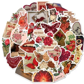 10/30/50 pçs ins vintage vermelho dos desenhos animados adesivos retro graffiti decalques skate geladeira portátil telefone adesivo à prova dwaterproof água crianças brinquedos