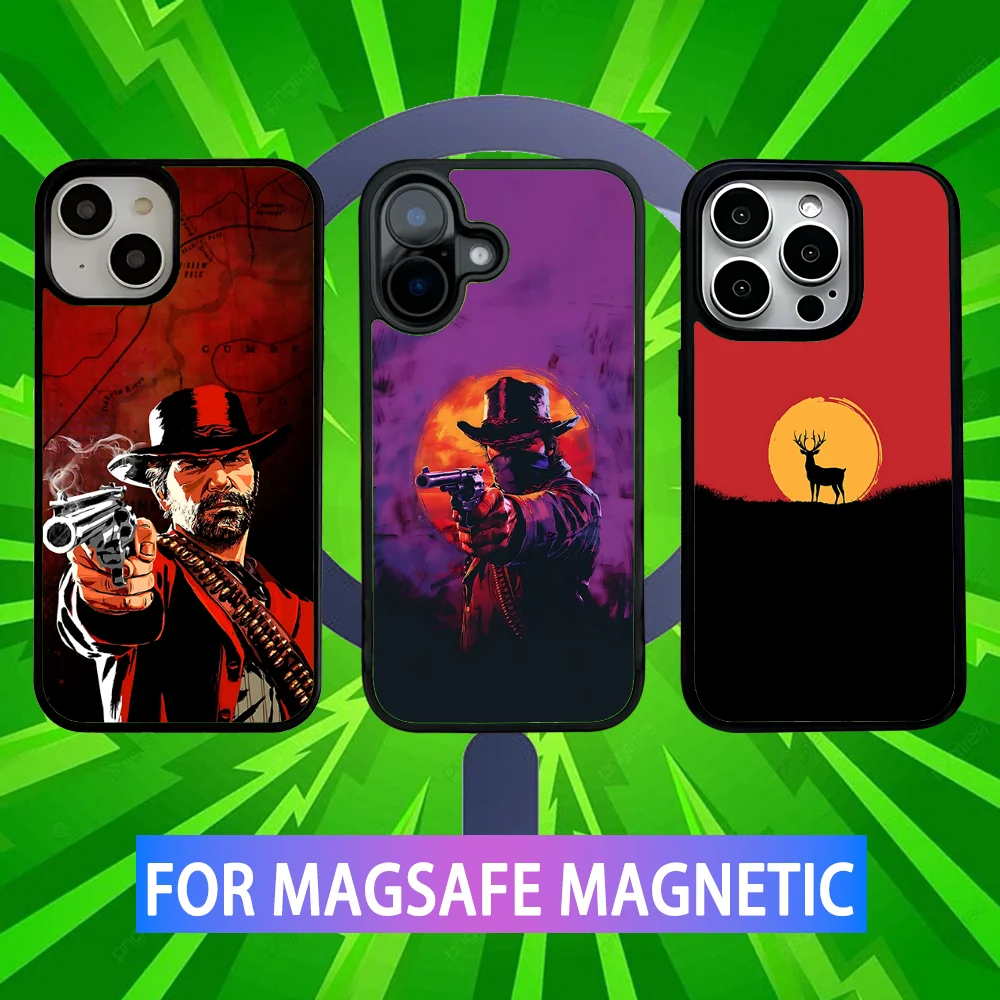 

R-Red D-Dead R-Redemption 2 Phone Case For iPhone 16,15,14,13,12,11,Pro,Max,Plus,Mini,SE New Magsafe Magnetic Wireless Charging