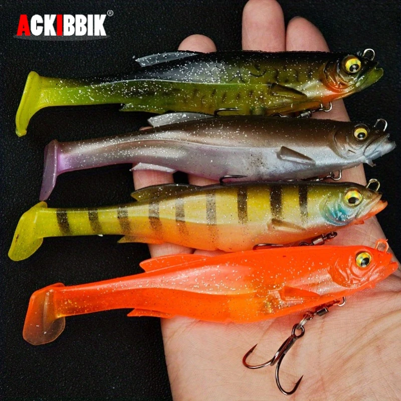 1pc Pre-Rigged 12.5cm/21g Large Soft Swimbait Saltwater Bass Lure Silicone Soft Fishing Lure Bass Fishing Accessories