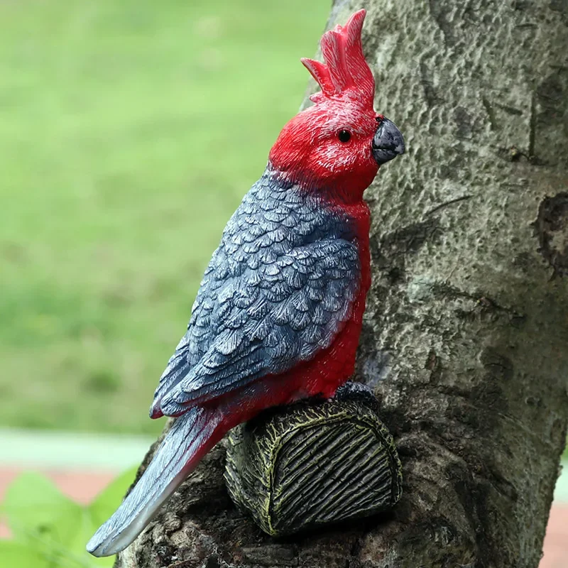 Figuras de acción de pájaros de simulación para niños y adultos, figuritas en miniatura para decoración de jardín, cacatúa, guacamayo, loro, regalo