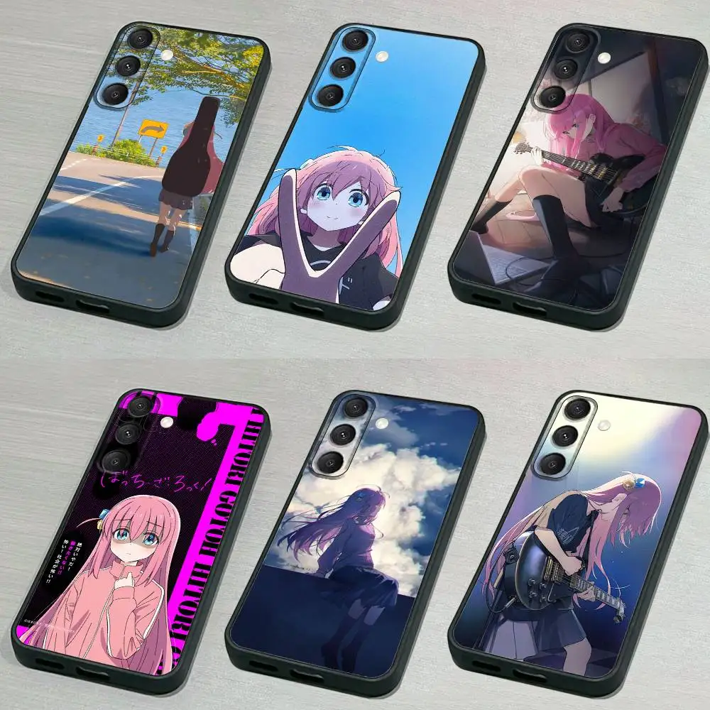 

RockS B-Band Bocchi T-The Phone Case For Samsung S 25,24,23,22,30,21,10,9,Ultra,Plus,Lite,FE,4,5G Black Soft Case