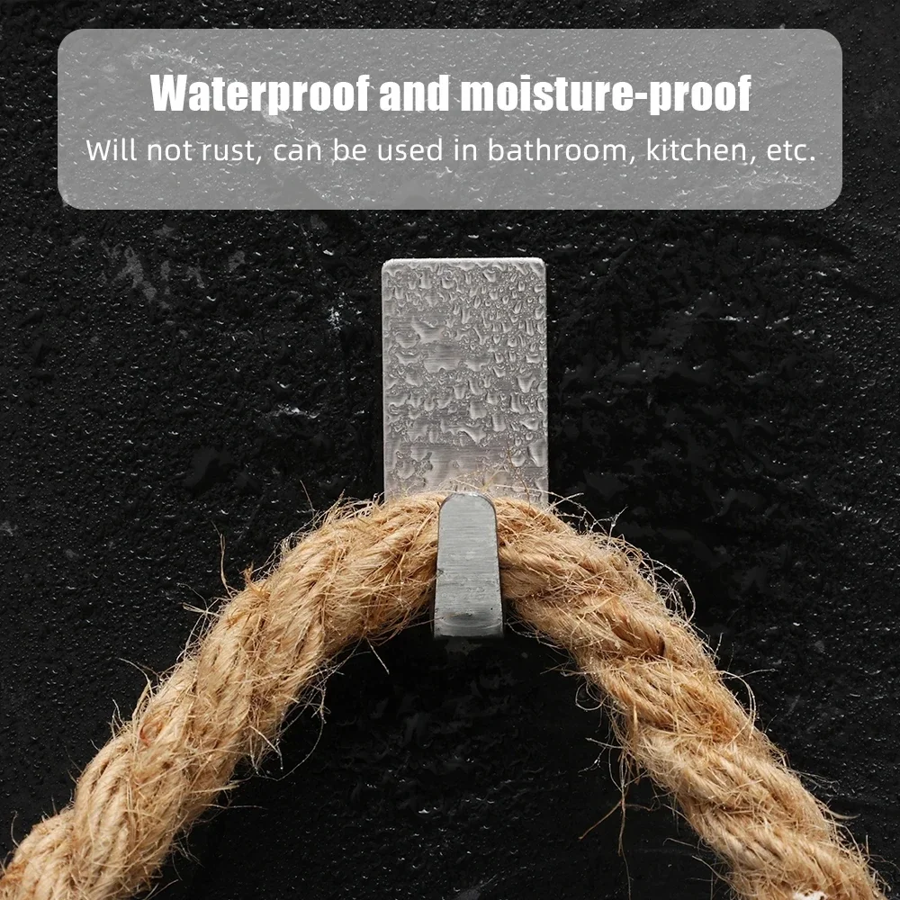 Stainless steel hook adhesive hook no hole mark single hook bathroom kitchen door back hook 10pcs, 20pcs specification
