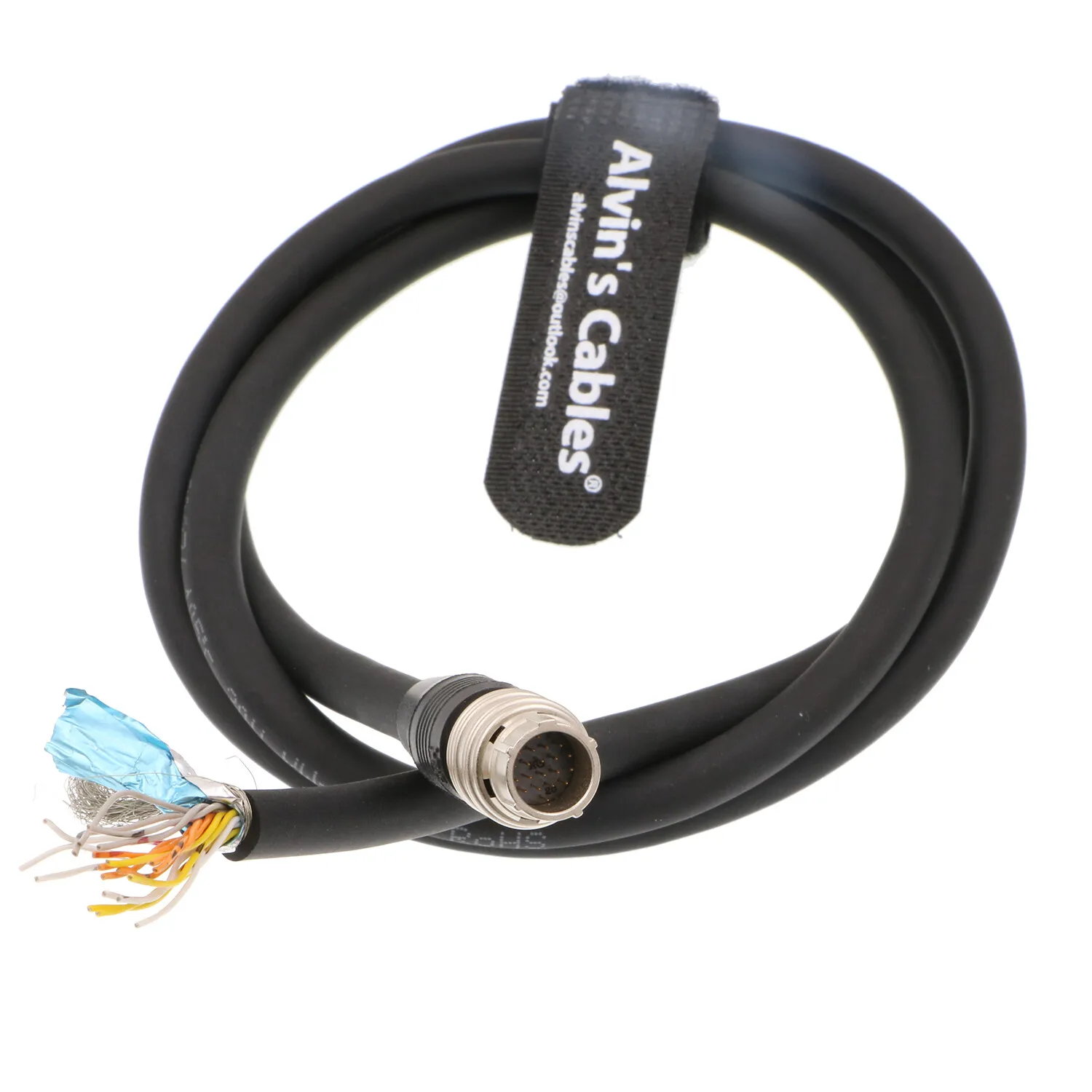 Alvin's Cables Hirose 20 Pin Male HR25A-9P-20P to Open End Shield Cable for Camera ENG Lens 1 Meter
