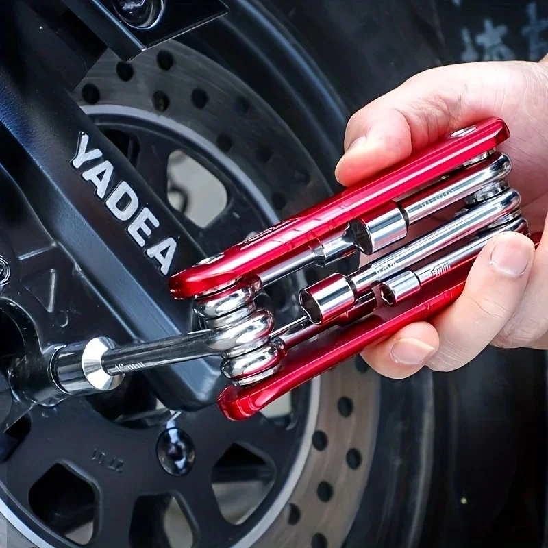 Portable Sleeve Tool Combos Set, Folding Socket Wrench, Multifunction Household Tools, Outdoor, 6 Plumbing Wera tools Work tools