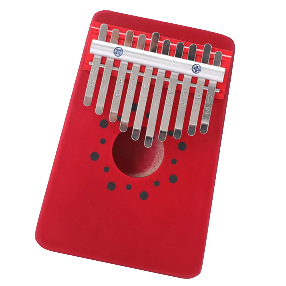 

Handcrafted 10 Keys Thumb Piano Acacia Mangium Wood Kalimba Finger Piano Instrument Perfect Gift For Musicians Curve Design Red