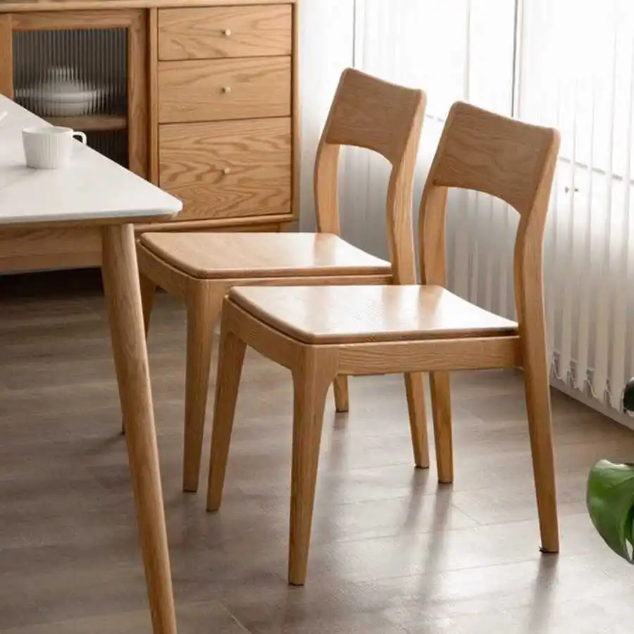Stackable Solid Wood Dining Chairs Light Luxury Nordic Simple Backrest Chairs Living Room Tea Table Bedroom Chairs