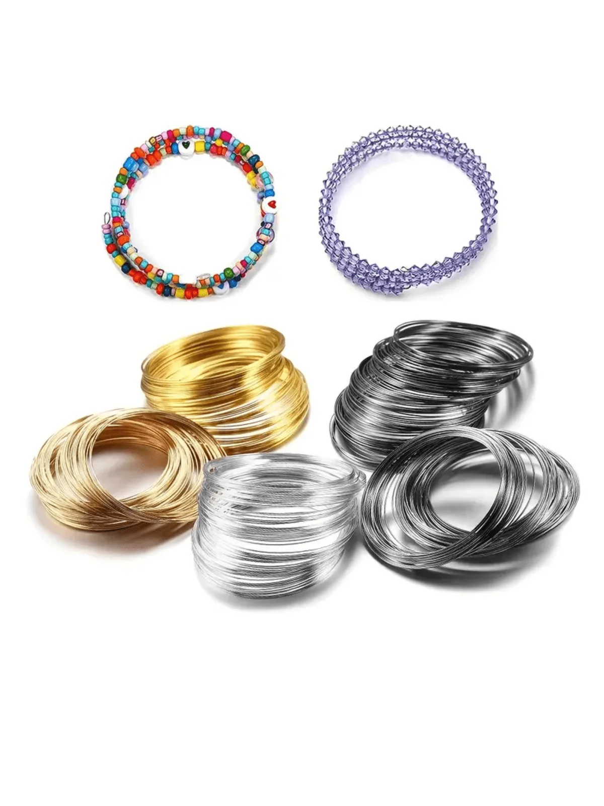 50/100 Loops 0.6mm Memory Metal Wire Bangle Bracelet Wire For Jewelry Making Findings Beading Necklaces Earrings DIY Accessories