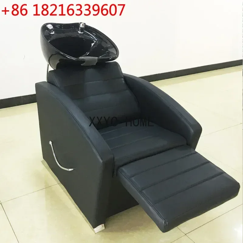 TAO Half Lying Shampoo Chair Simple Barber Shop Sitting Flushing Bed Hairdressing Massage Couch