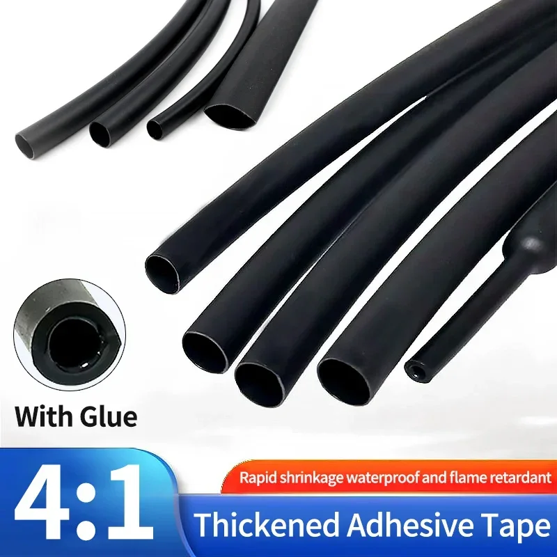 

100 Meters/ 10M 4:1 Heat Shrink Tube with Glue Polyolefin Shrinking Assorted Heat Shrink Tube Wire Cable Sleeving Tubing