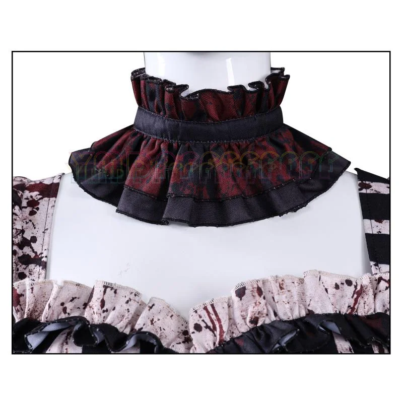 Spot Anime Dark Terror Clown Disguise with Blood Breaking Soul Party Dress Cosplay Neck Dress Sleeves Transparent Shoulder Strap view 6