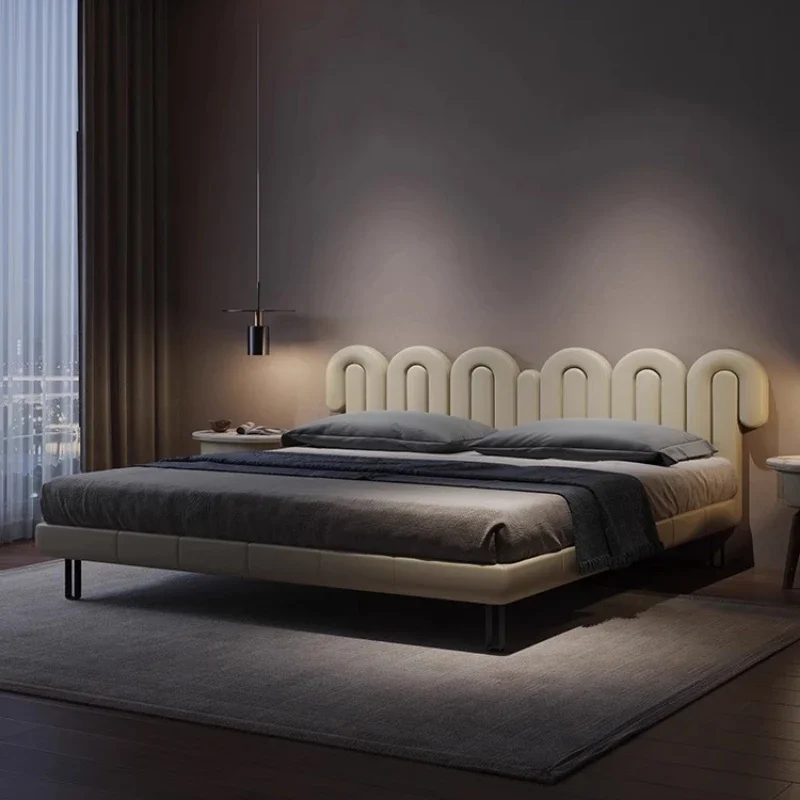 

Wedding New Chinese Beds Minimalist Soft Design Double Frame Modern Beds Aesthetics Comfortable Wood Cama De Casal Furniture