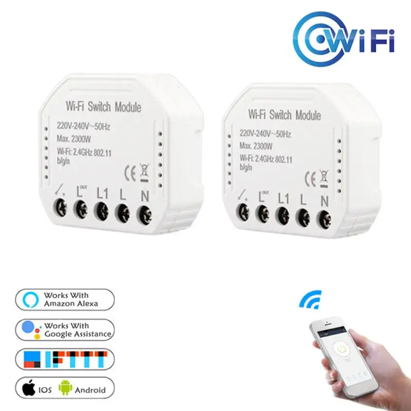 Interruptor inteligente WiFi, interruptor de luz táctil de pared inteligente, módulo de automatización del hogar, Control remoto inalámbrico, funciona con Alexa Echo Home