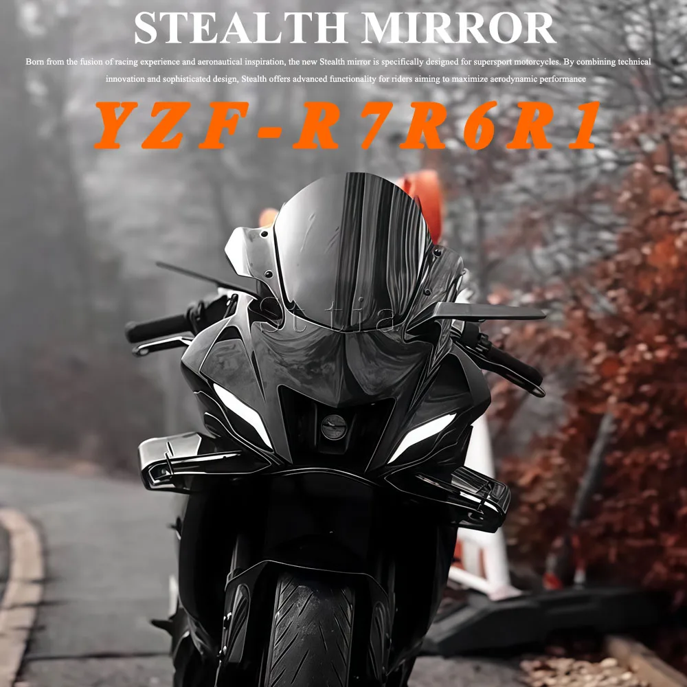 For Yamaha YZF-R1 YZF-R6 YZF-R7 2015-2025 YZF R1 R6 R7 Motorcycle Rearview Mirror Adjustable Rotating Wind Wing Side View Mirror