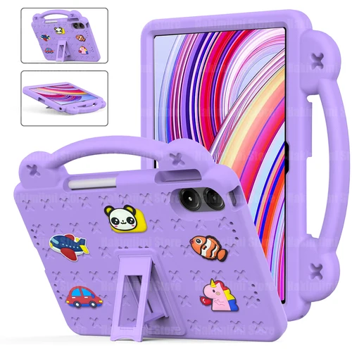 Imagen 1 del producto Funda para niños para Redmi Pad Pro 2024, lanzado de 12,1 pulgadas, EVA, soporte a prueba de golpes, de mano con funda para bolígrafo para Xiaomi Poco Pad