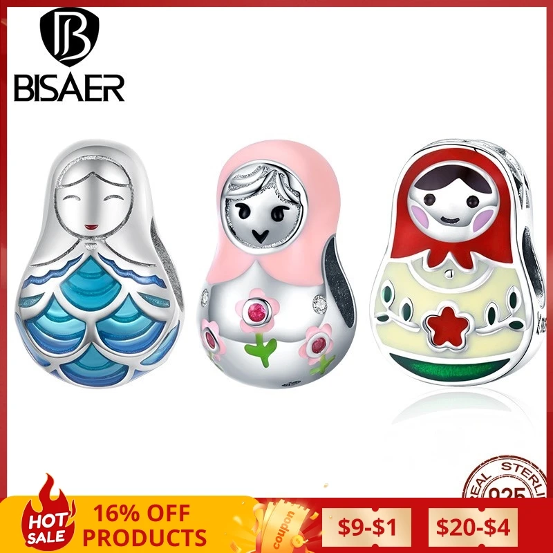 Шарм-бусина из серебра 925 пробы для российских кукол