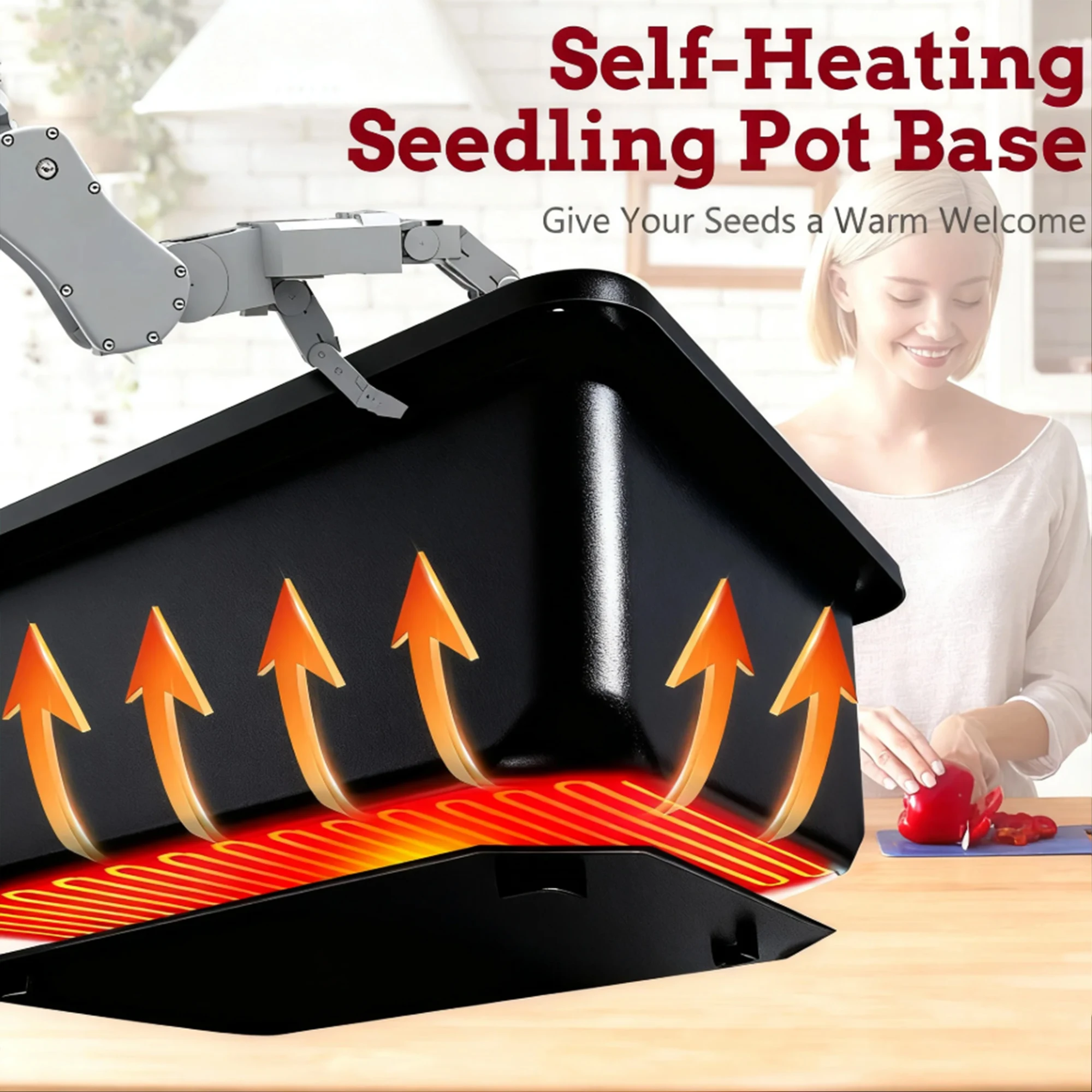 Seed Starter Kit with Built-in Heat, 24-Cell Plant Starter Tray Set, 2-Pack Propagation Trays with Humidity Dome