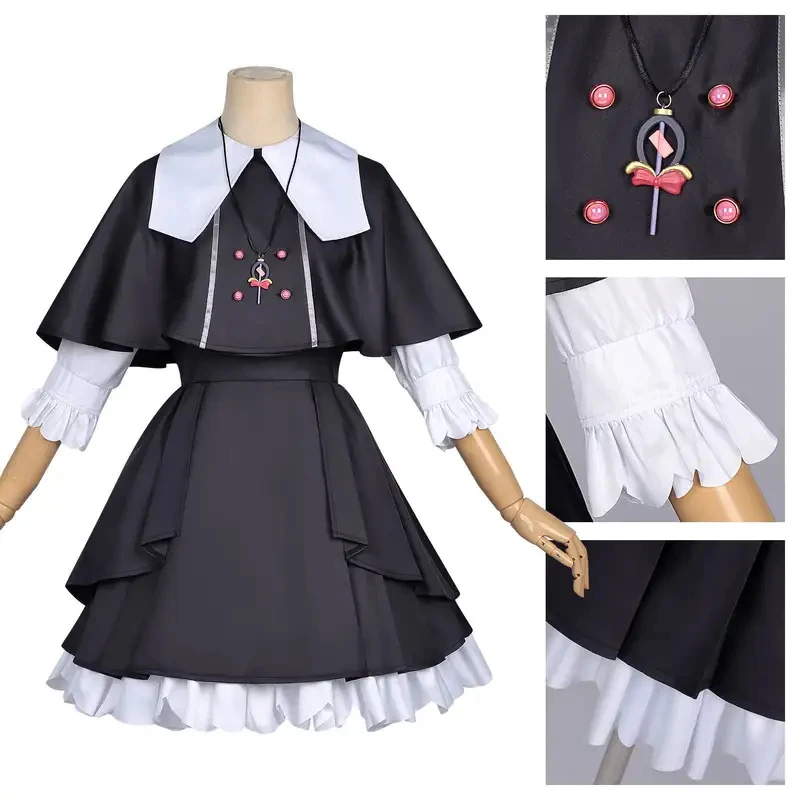 

TYV55Anime Star Detective Precure Ruruka Moria Black Daily Dress Full Set Cosplay Costume Accessories Halloween Comic Con Outfit