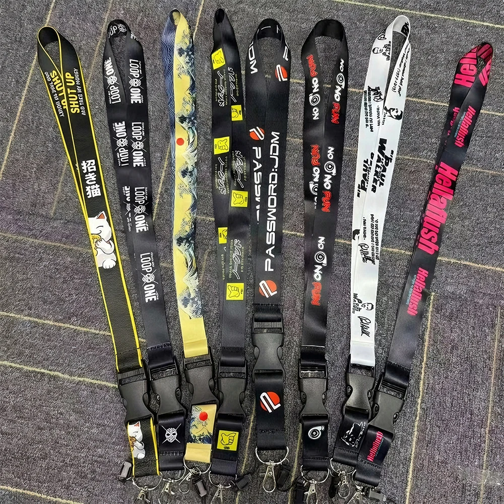 JDM Style Racing Lanyard Key Mobile ID Card Hanging Strap Refitting Neck Lanyards for RACING Style Slogan hellaflush