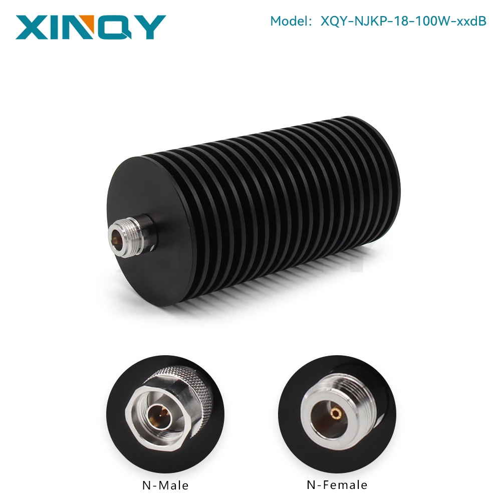 XINQY DC-18GHz 100W High Power Fixed Attenuator, N-JK Interface, 6-60dB Signal Power Attenuation