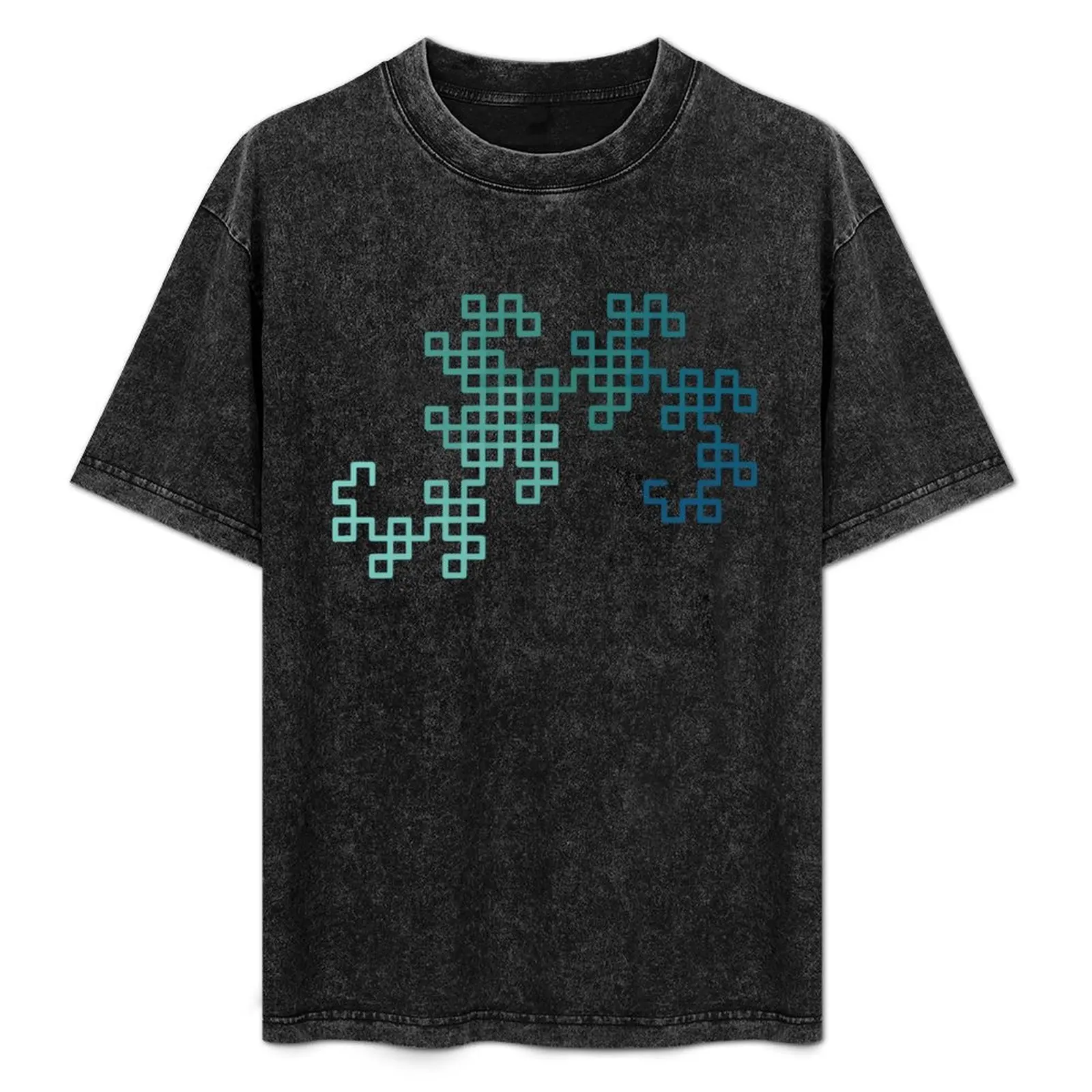 

Dragon Curve Fractal - 8 Steps Gradient T-Shirt summer tops plus size clothes men t shirts