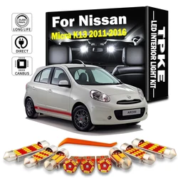 TPKE 8Pcs Canbus LED Interior Trunk Light Kit For Nissan Micra K13 2011 2012 2013 2014 2015 2016 Car Dome Map Bulb Accessories