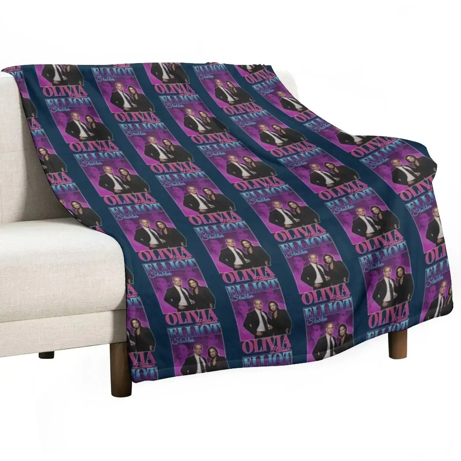 Olivia Benson & Elliot Stabler 90s Inspired Vintage Homage Condensed Throw Blanket Polar warm winter Weighted Blankets