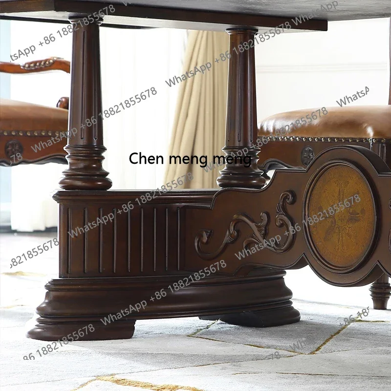 Europeu retro madeira maciça longa mesa de jantar país americano mesa de conferência casa mesa de jantar restaurante h