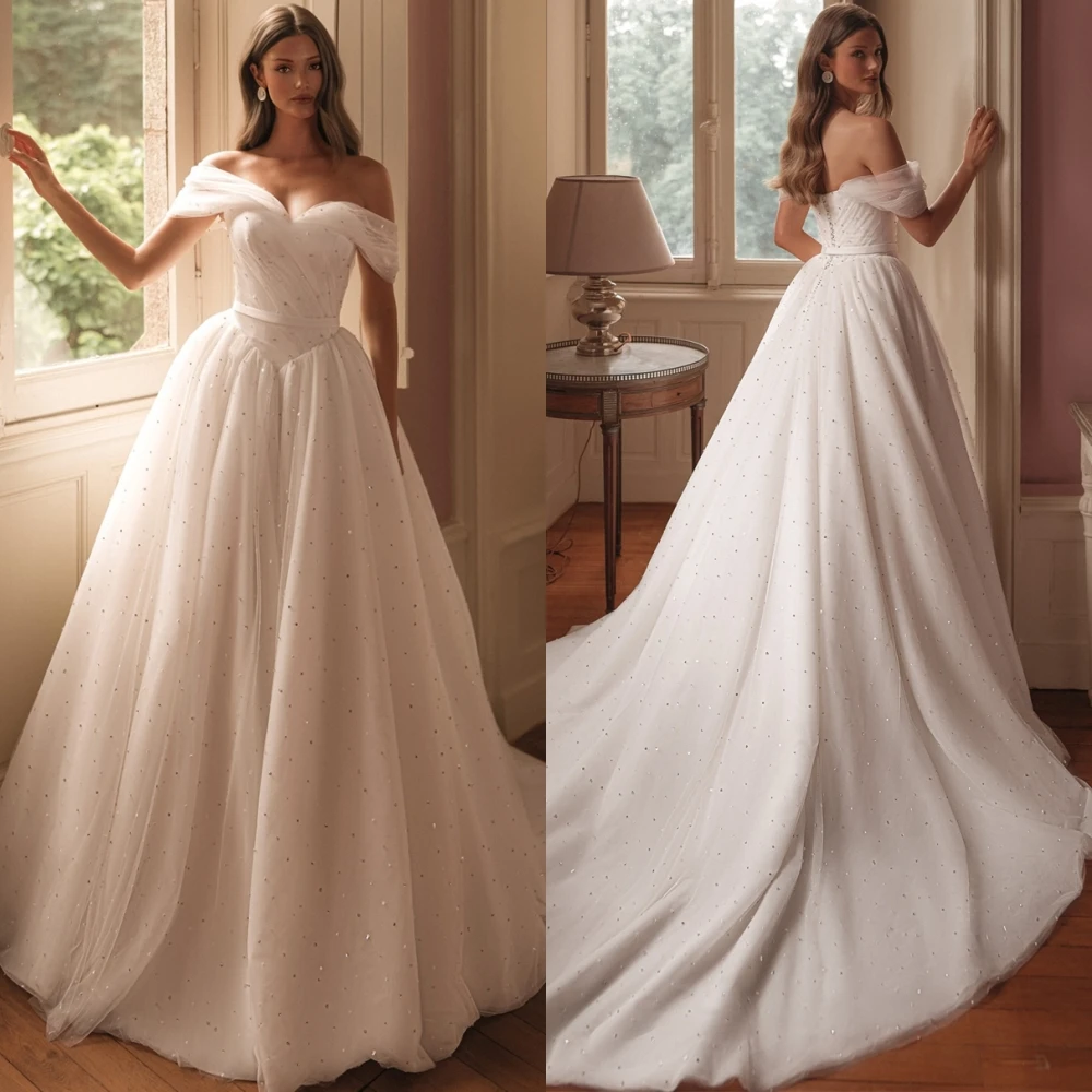 

Customized Fashion Boat Neck Evening Dress and Classic Organza Wedding Dresses and Temperament Crystal Bespoke Occasion Gowns