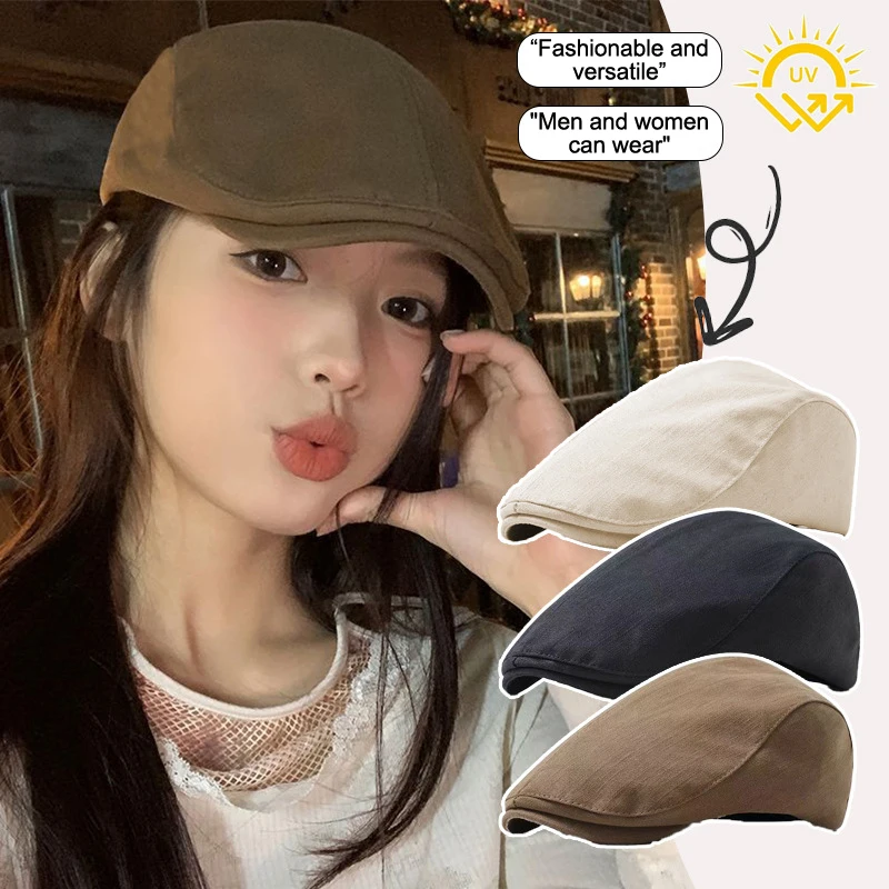 قبعة موزع الصحف مستوحاة من اليابانية متعددة الاستخدامات للرجال والنساء على الطراز البريطاني القديم لربيع الخريف بلغت ذروتها قبعة جمالية عتيقة.