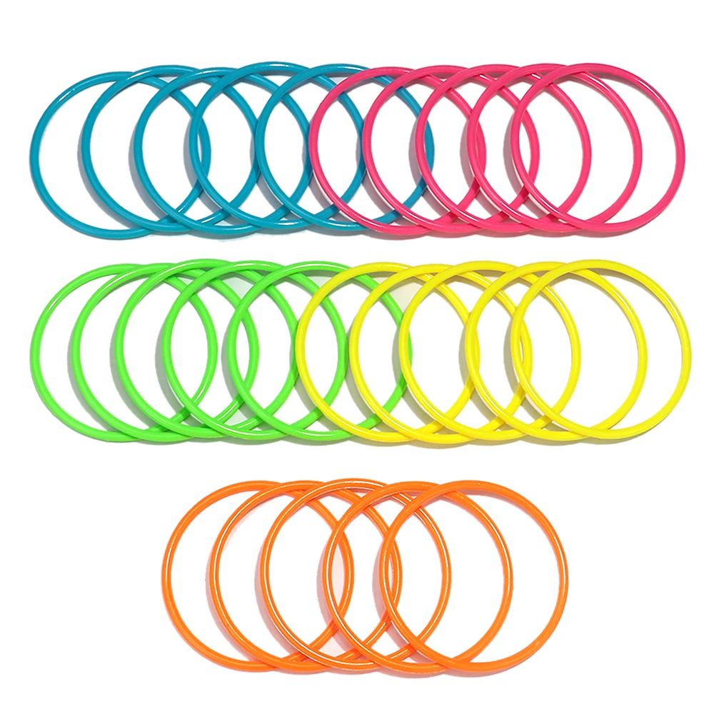 Trendige fluoreszierende bunte runde geometrische Armreifen aus Acryl, mehrfarbiges, dünnes, stapelbares Armband, Modeaccessoires – Detail 9