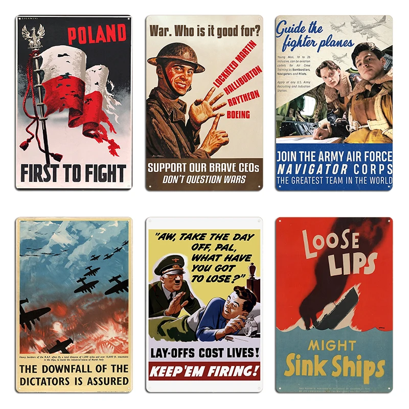 Poland First to Fight Vintage Ww2 Poster War. Who is it good for Metal Plaque Designer Cinema Garage Wall Mural Tin Sign Poster