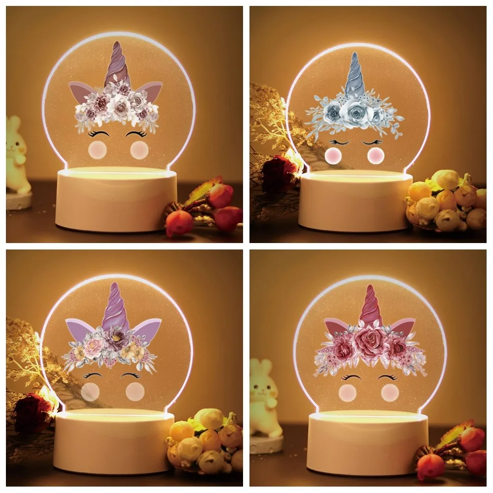 Lovely Unicorn 3d Illusion Acrylic Lamp for Children's Room Decor the Kids Birthday Gift