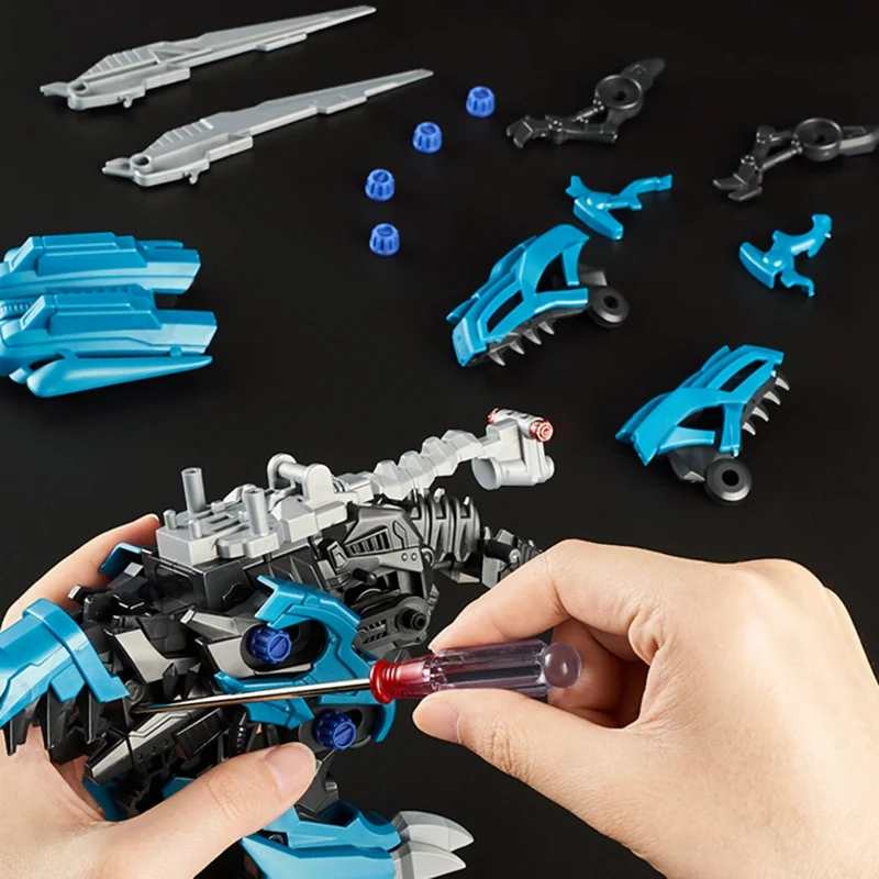 Electric Tyrannosaurus Assembling Toy Dinosaur Handicraft Building Block Toy Will Move Mechanical Dinosaur Gift For Kids