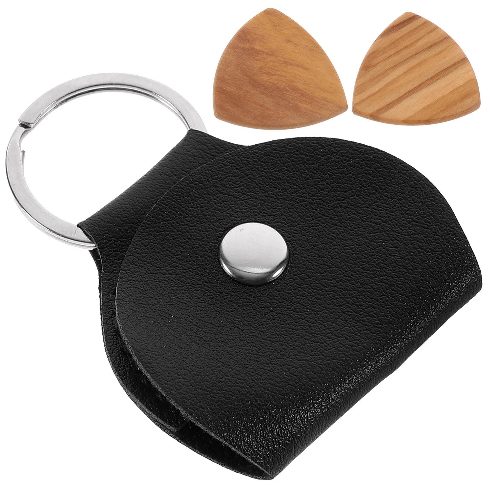 

Simple Design Guitar Holder Picks Key Chain Organizer Electric Wood Mini Shaped