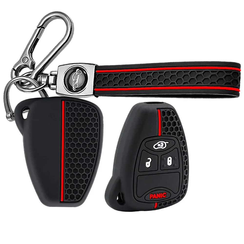 Smart Key Shell Keychain For Chrysler Pacifica Aspen 300C For Dodge Caravan Journey Nitro For Jeep Wrangler JK Soft Touch