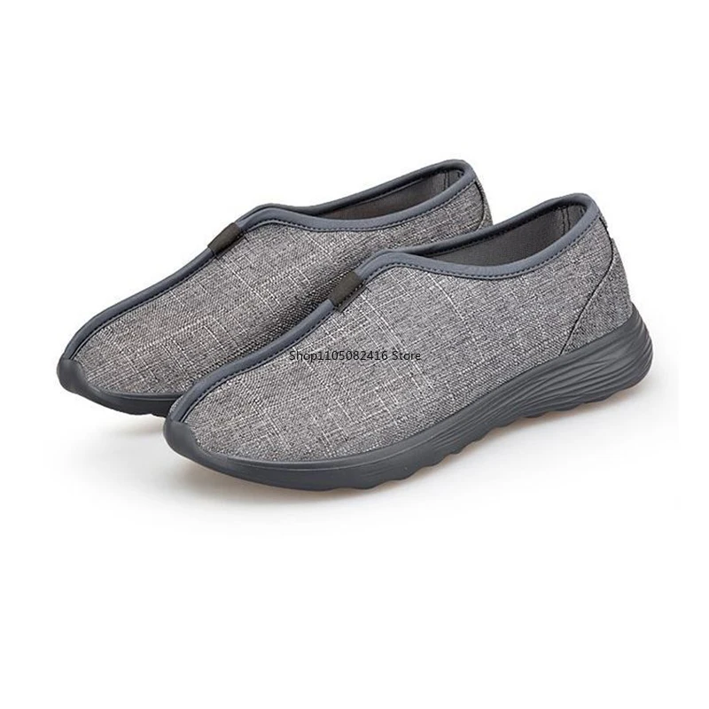 Chinese Traditional Martial Arts Shoes Men Kung Fu Wing Chun Tai-Chi Wushu Black Cloth Old Beijing Casual Shoes Sport Sneaker