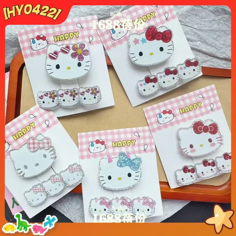 

Заколки для волос Beifen Cute Kt из акрила с блестками, милые мультяшные заколки-крокодилы для челки, аксессуары для волос для девочек, подростков и детей