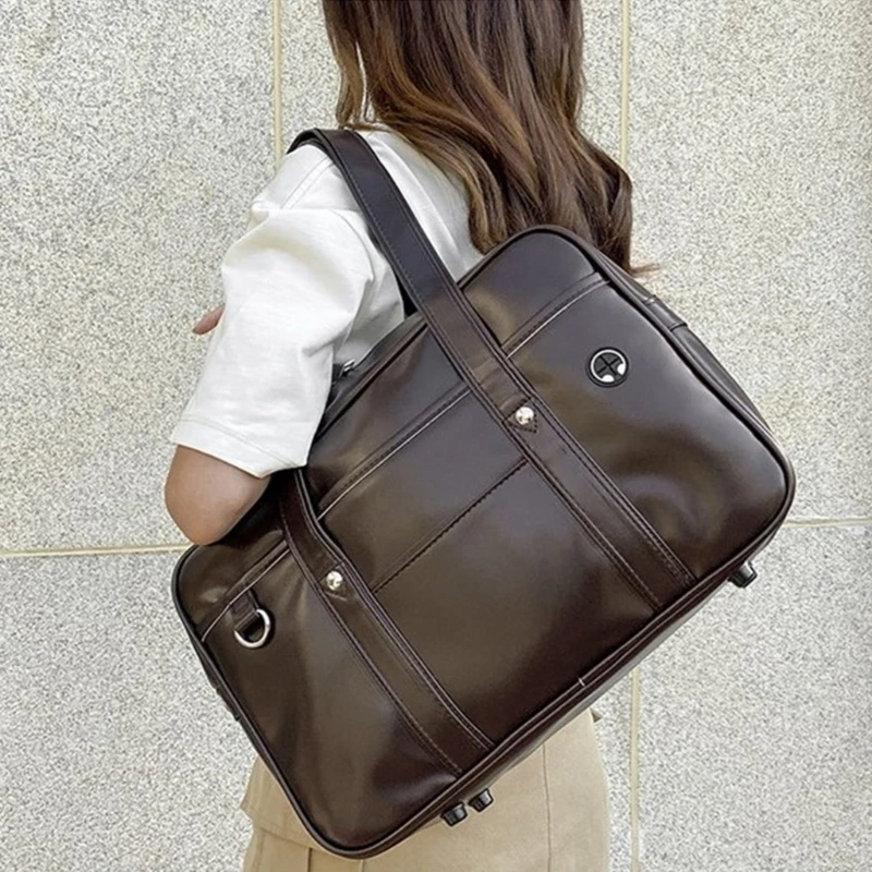 JK Uniform Style Handbag Japanese Student Girls School Bookbag Women Casual Large Capacity Travel Shoulder Bag for Work Shopping