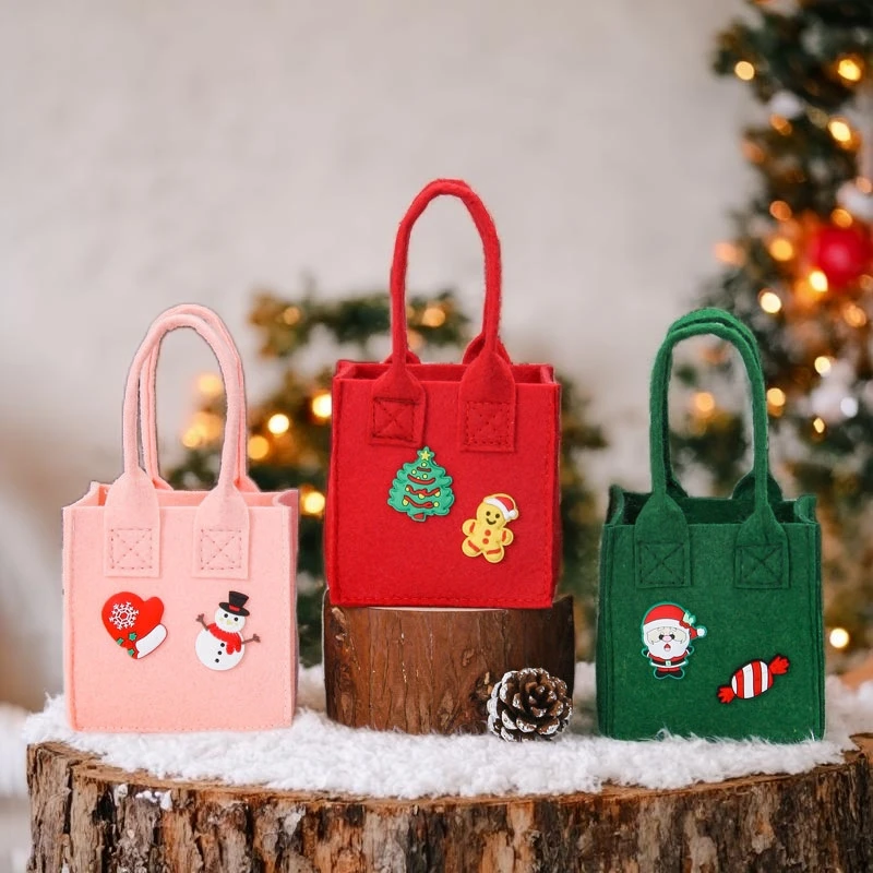 

Рождественские сумки-тоут, милый Санта-Клаус, снеговик, лось, детские подарочные пакеты, сумки для конфет, сумки для хранения на шнурке для рождественских украшений