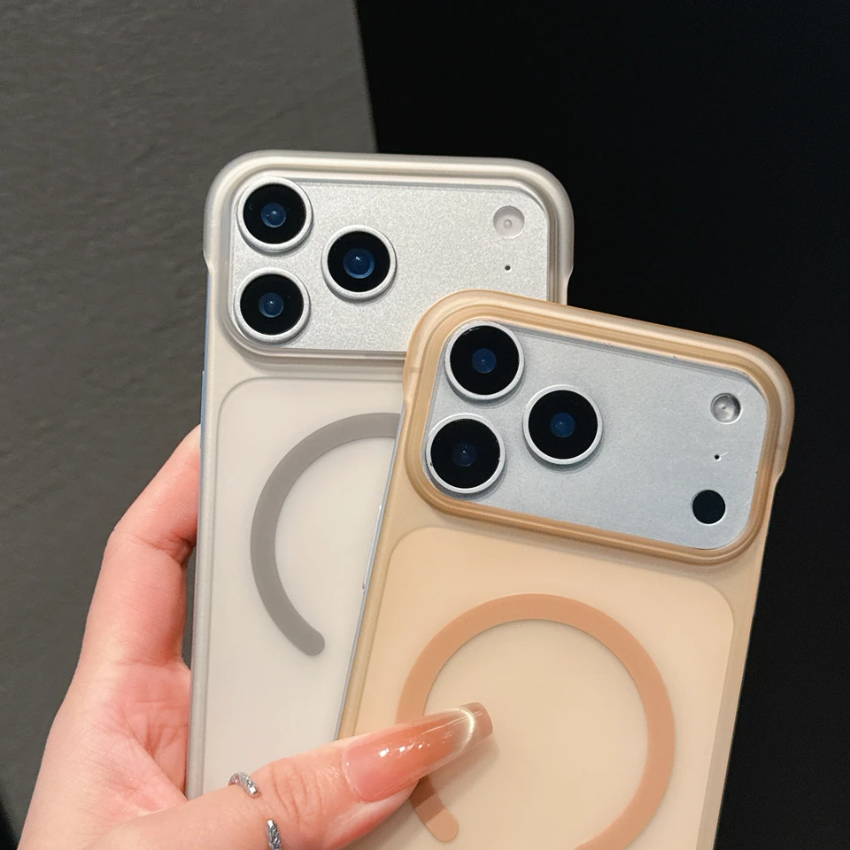 Funda ultrafina sin marco para iPhone 17 Pro Max Air 14 15 Plus 11 13 12 16 Pro, con imán para MagSafe, mate y protectora 4