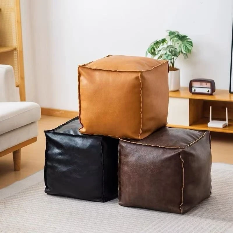 

Leather pier cover idle old clothes storage bag lazy sofa low stool living room bay window seat pier
