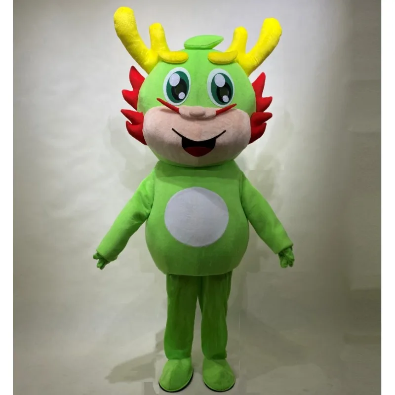 Adult Dinosaur Cartoon Doll Costume Grass Green Dragon Walking Suit Doll Anime Prop Performance Suit