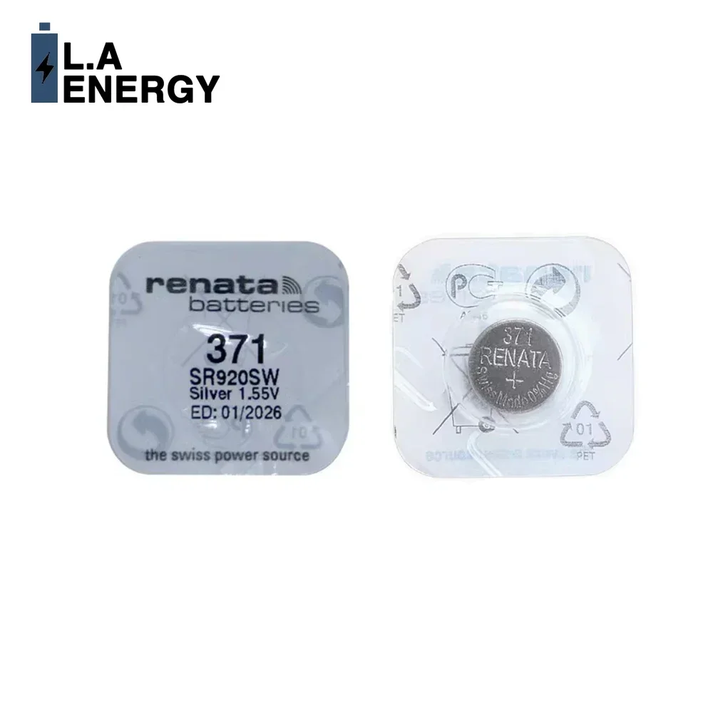 2PCS RENATA Silver Oxide Watch Battery 371 SR920SW 920 1.55V 100% 371 Renata 920 Batteries