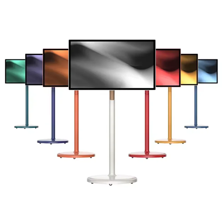 All-in-One Touch Advertising Machine Movable 21.5 27 32 Inch Vertical Digital Touch Screen Board 120Hz Refresh Battery Power