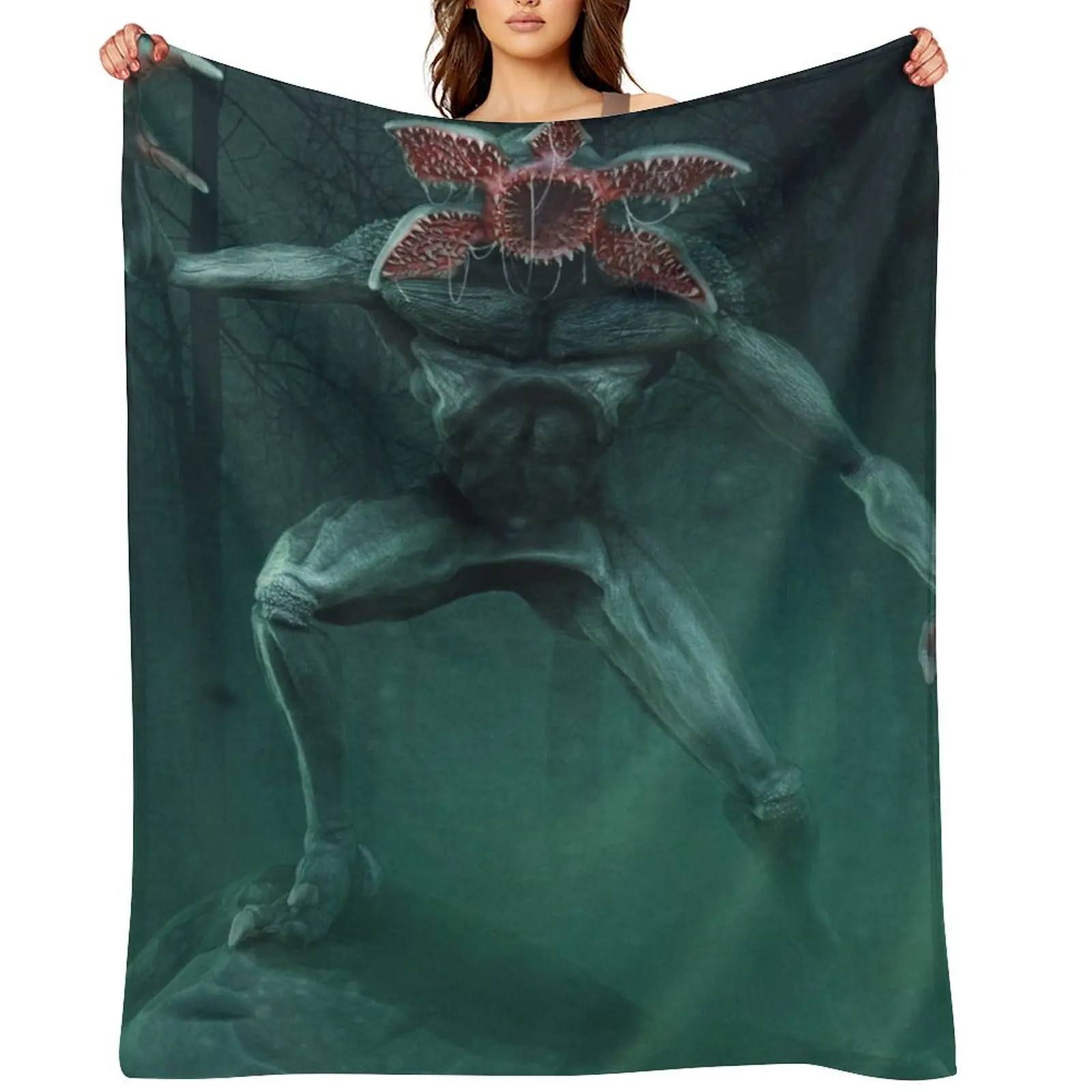 

Beware the demogorgon Throw Blanket wednesday halloween Kid'S Vintage Blankets