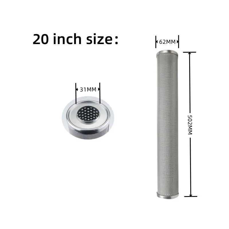 

20 Inch Stainless Steel Water Filter Can Be Cleaned And Reused Corrosion Resistant High Temperature Resistant 5 Microns And More